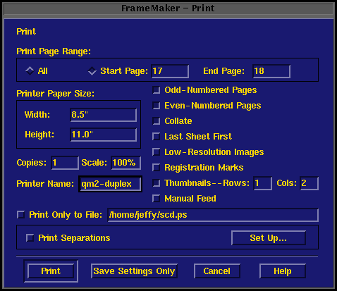 picture of a Frame dialog