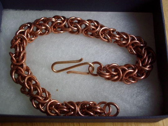 copper byzantine chain bracelet