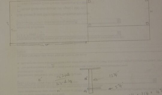 pencil drawing of rectangles with dimensions on white paper