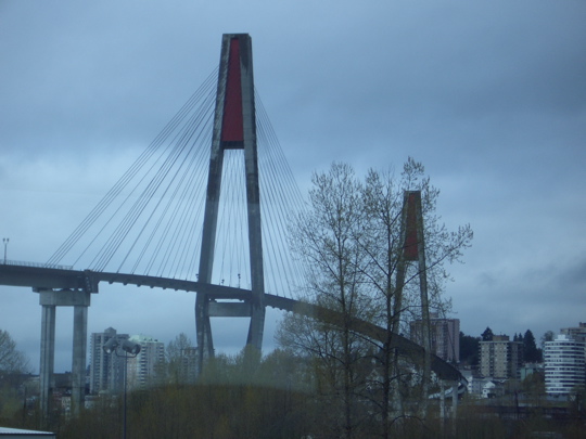 light rail bridge over the Fraser River in Vancouver, BC